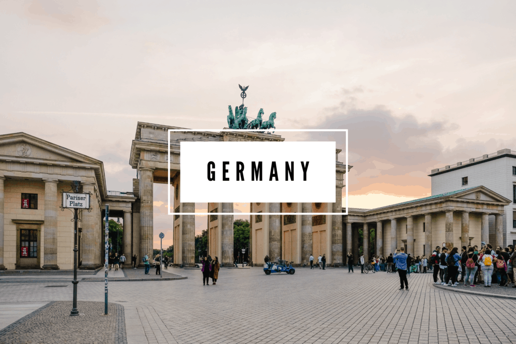 Berlin, Germany with the word "Germany" in a white box