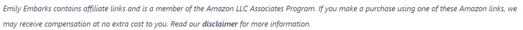 Affiliate Disclaimer not bold