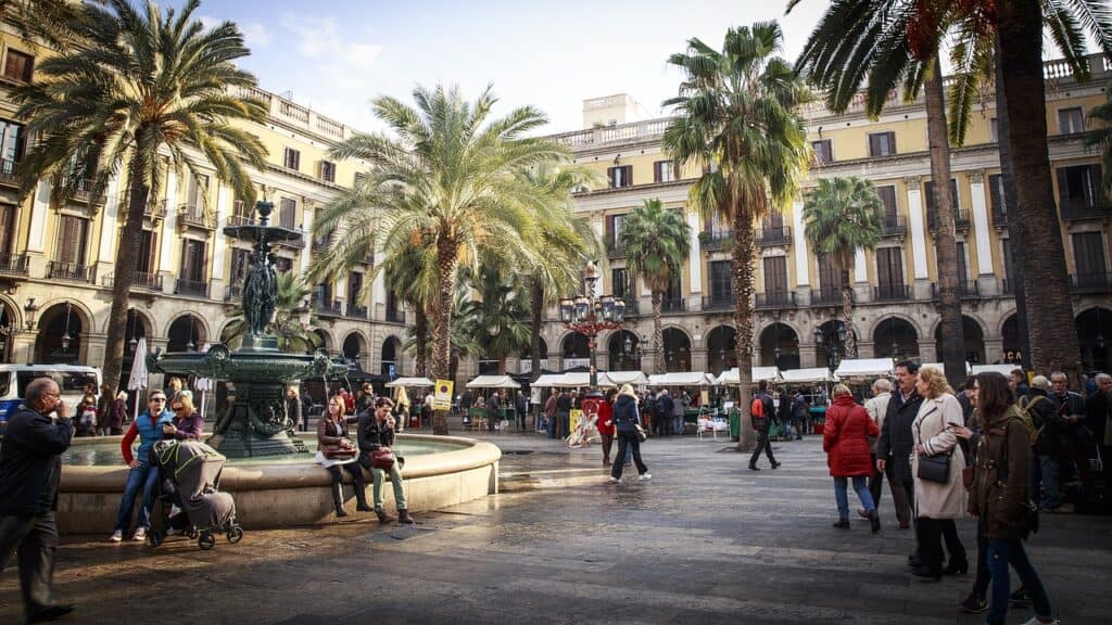 Big shopping square in Barcelona