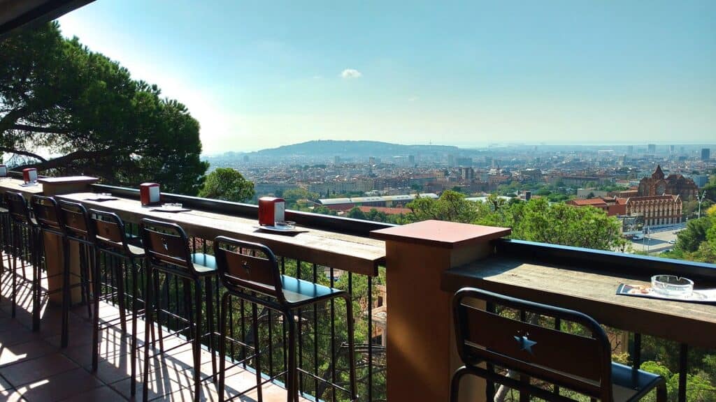 Rooftop patio overlooking Barcelona