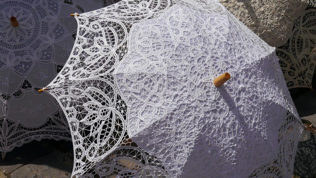 White lace umbrella