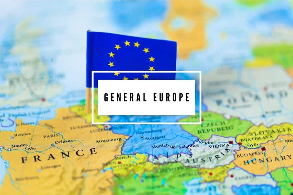 Map of Europe with the word "General Europe" in a white box