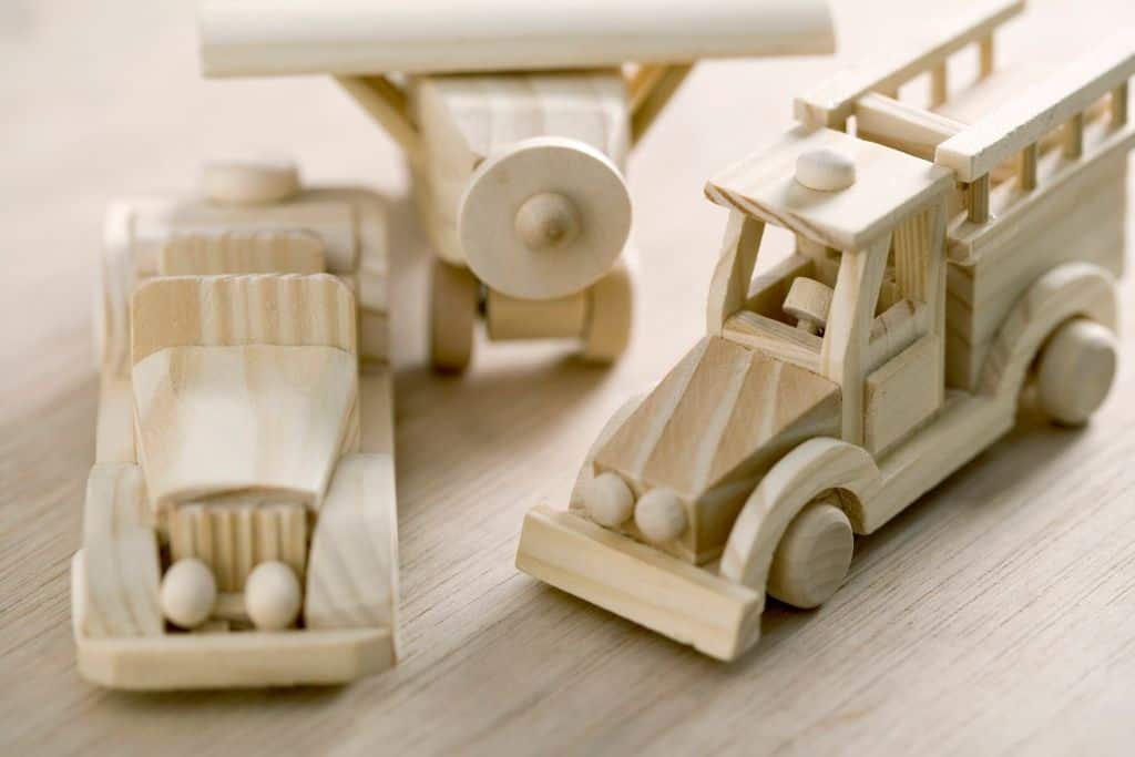 Wooden toys on a table
