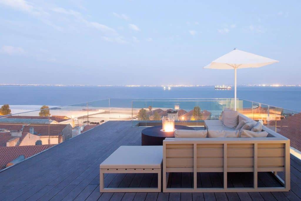 Rooftop pool at the Memmo Alfama
