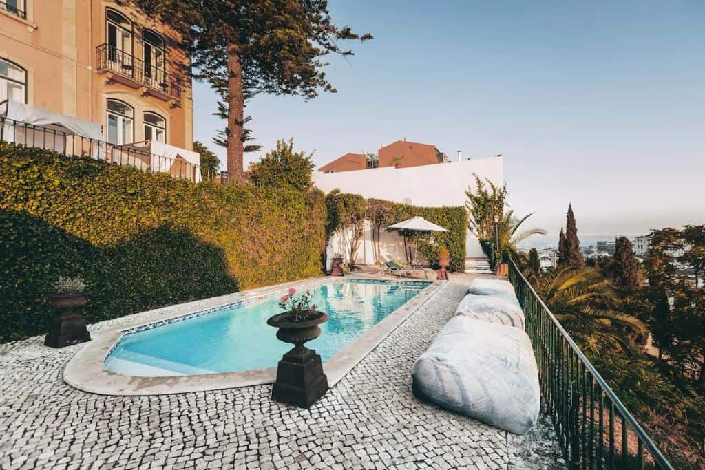 Rooftop pool at the Torel Palace Lisbon