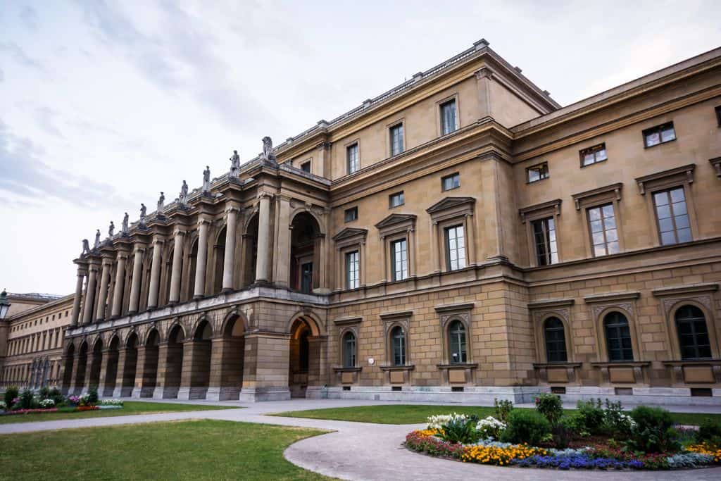Palace in Munich, Germany on a cloudy day