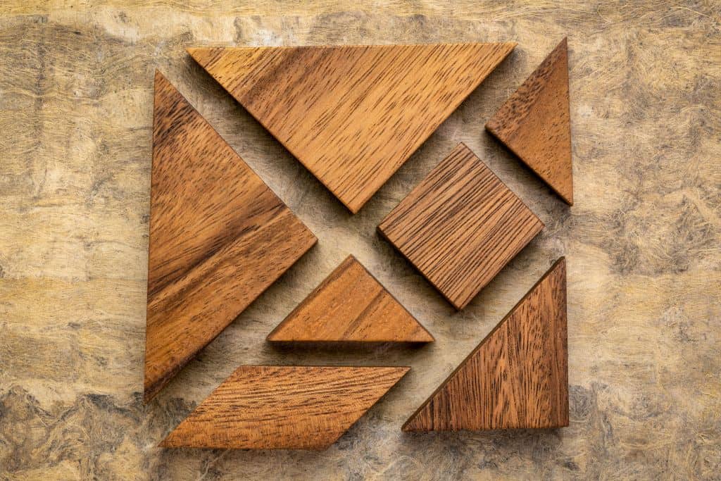 Hungarian puzzle box split into 7 pieces