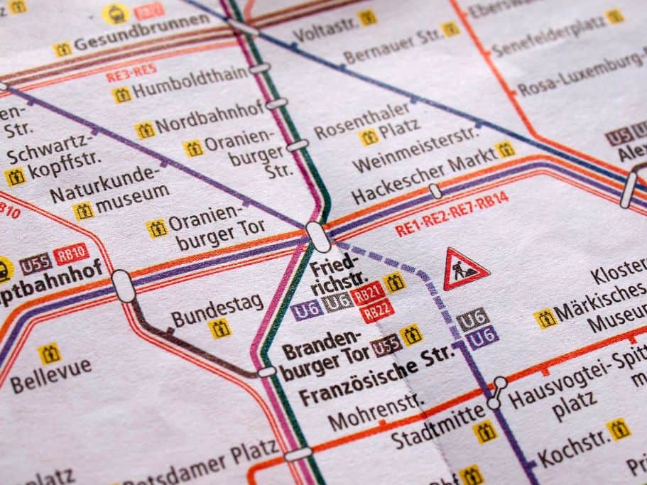 Metro map in German