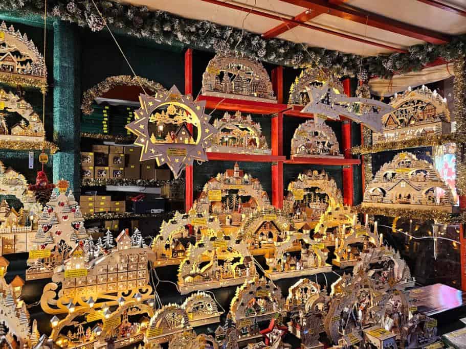 Decorative wooden displays in Christmas themes
