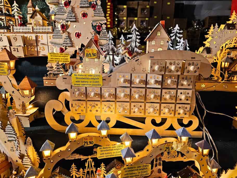 Wooden sleigh advent calendar