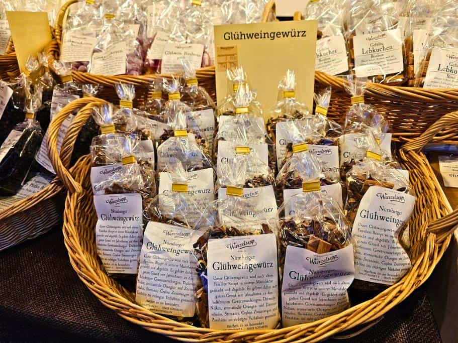 Display of Gluhwein spices in a basket