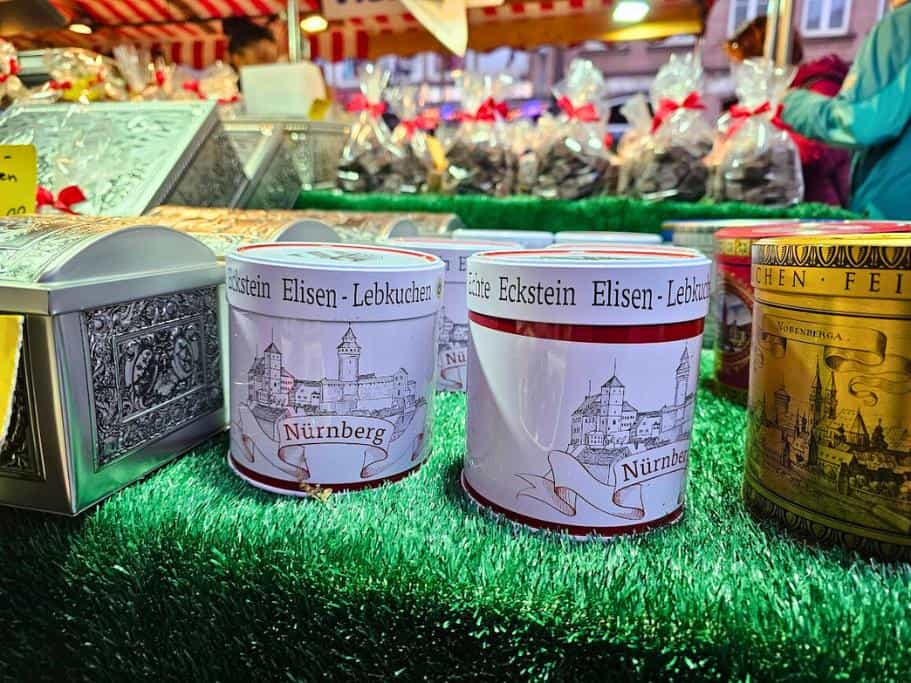 Decorative metal tins of Lebkuchen