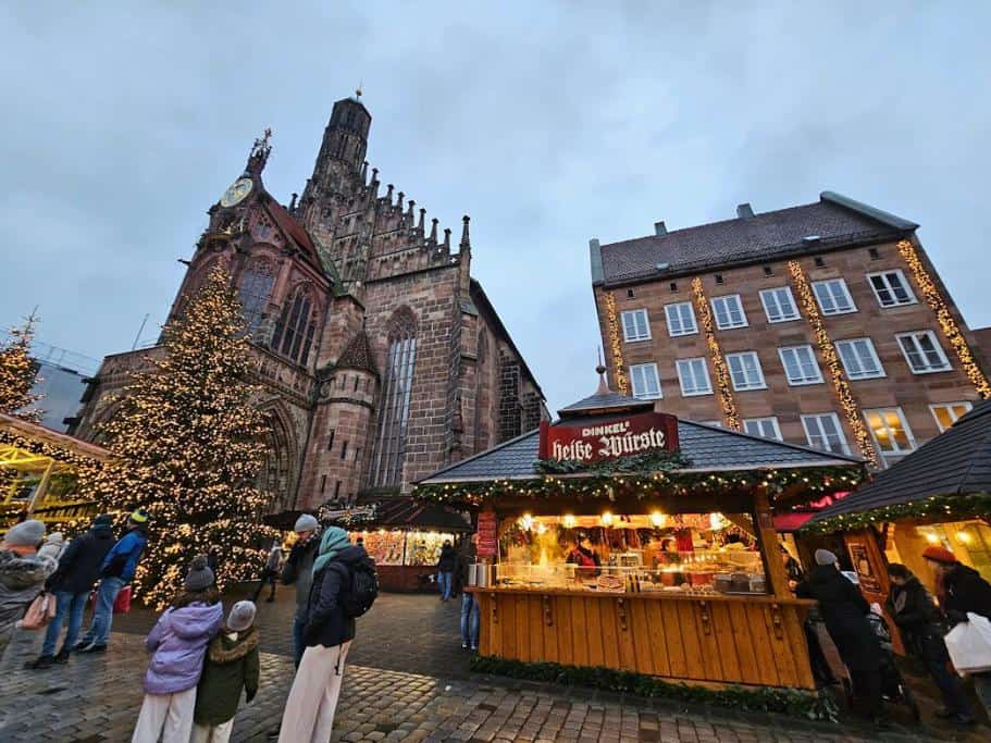 Nuremberg Christmas market stalls selling food