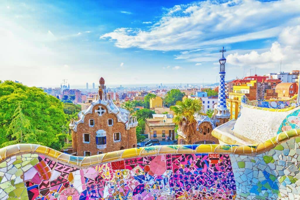 Barcelona's Park Guell on a sunny day