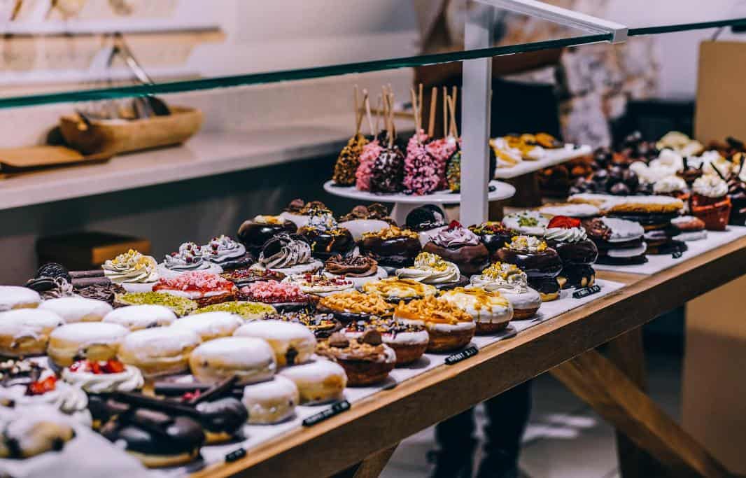 Large display of colorful donuts