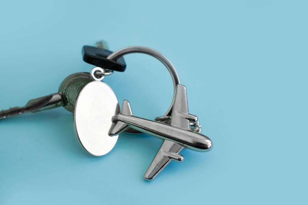 Keychain with an airplane